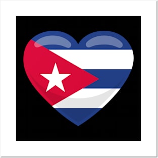 Cuba Flag Heart Posters and Art